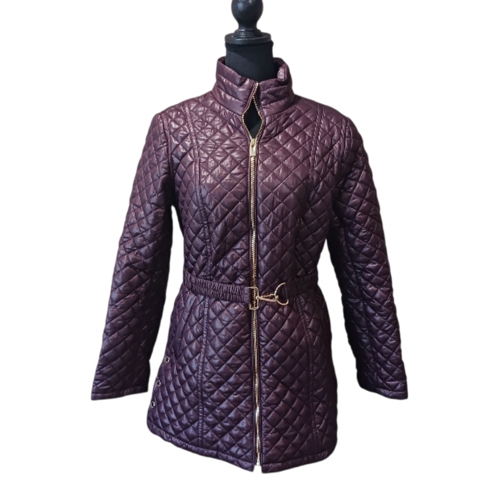 Via Spiga Quilted Clip Belt Coat - Picture 2 of 11